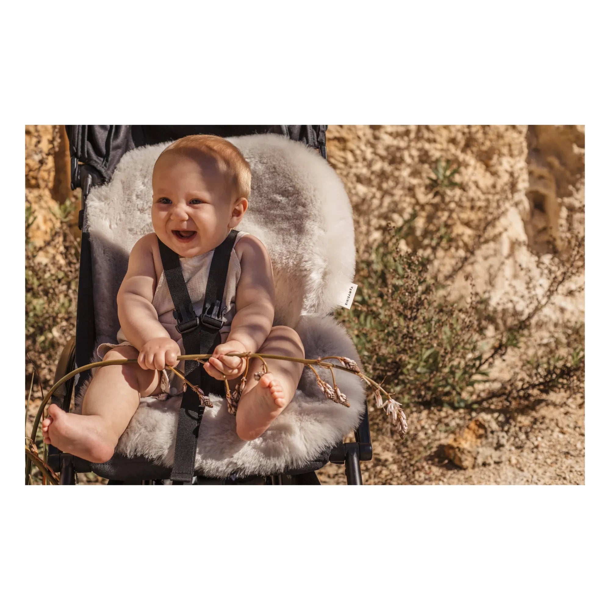 BINIBAMBA - Wool-Lined Baby Stroller and Car Seat Sheepskin | Moon