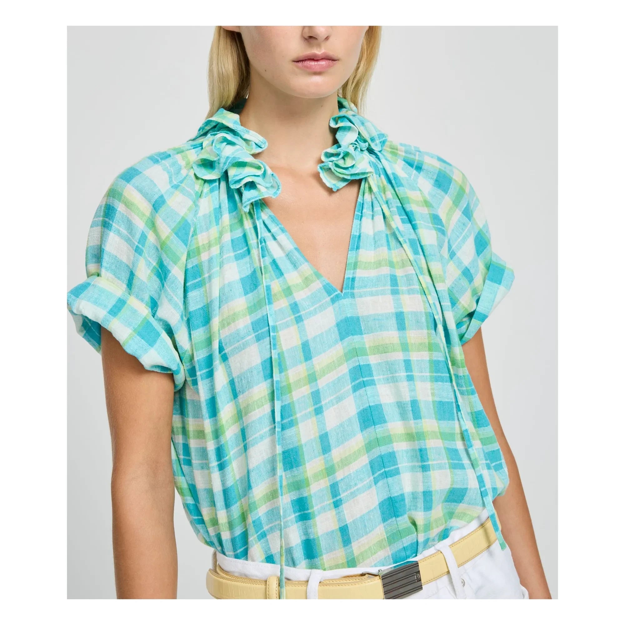 Laurence Bras - Cotton Snail Blouse | Turquoise