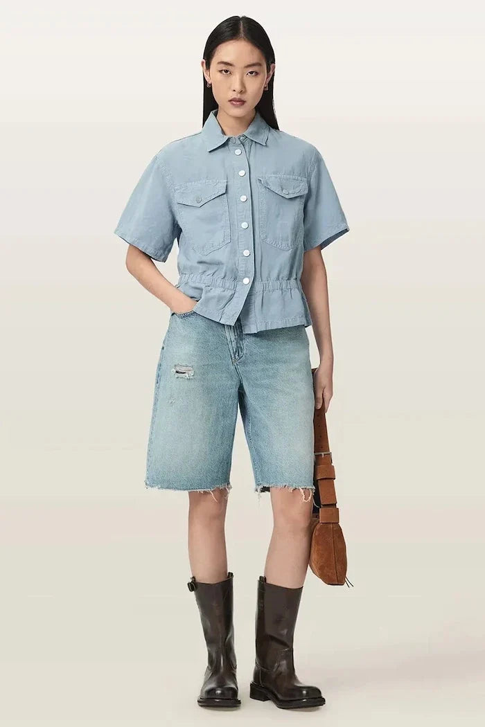 AllSaints kadın keten gömlek TOVE