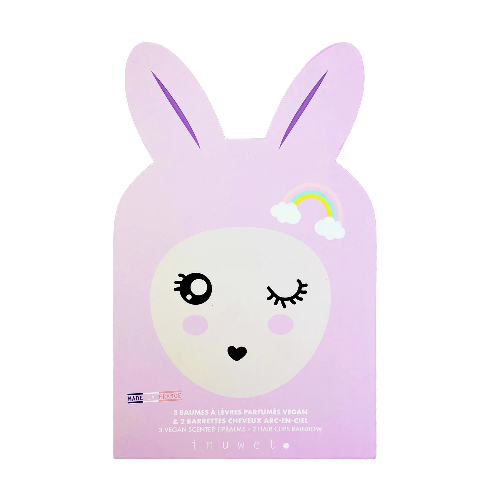 Inuwet - Coffre Paper Bunny - Lip Balm and Hair Clip