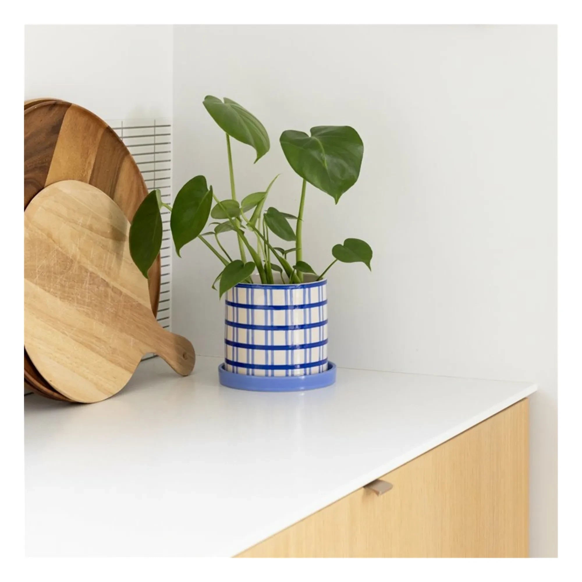 &Klevering - Clash Grid Planter | Blue