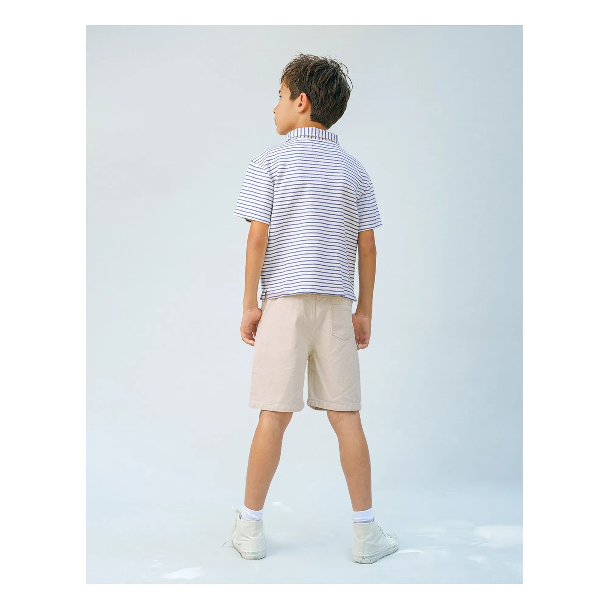 Gingersnaps - Polo Bruno Striped Gingham | Ecru