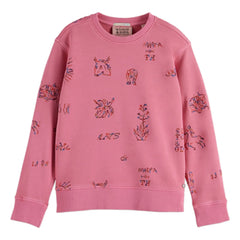 Scotch & Soda - Embroidered Sweatshirt with Horses | Pink