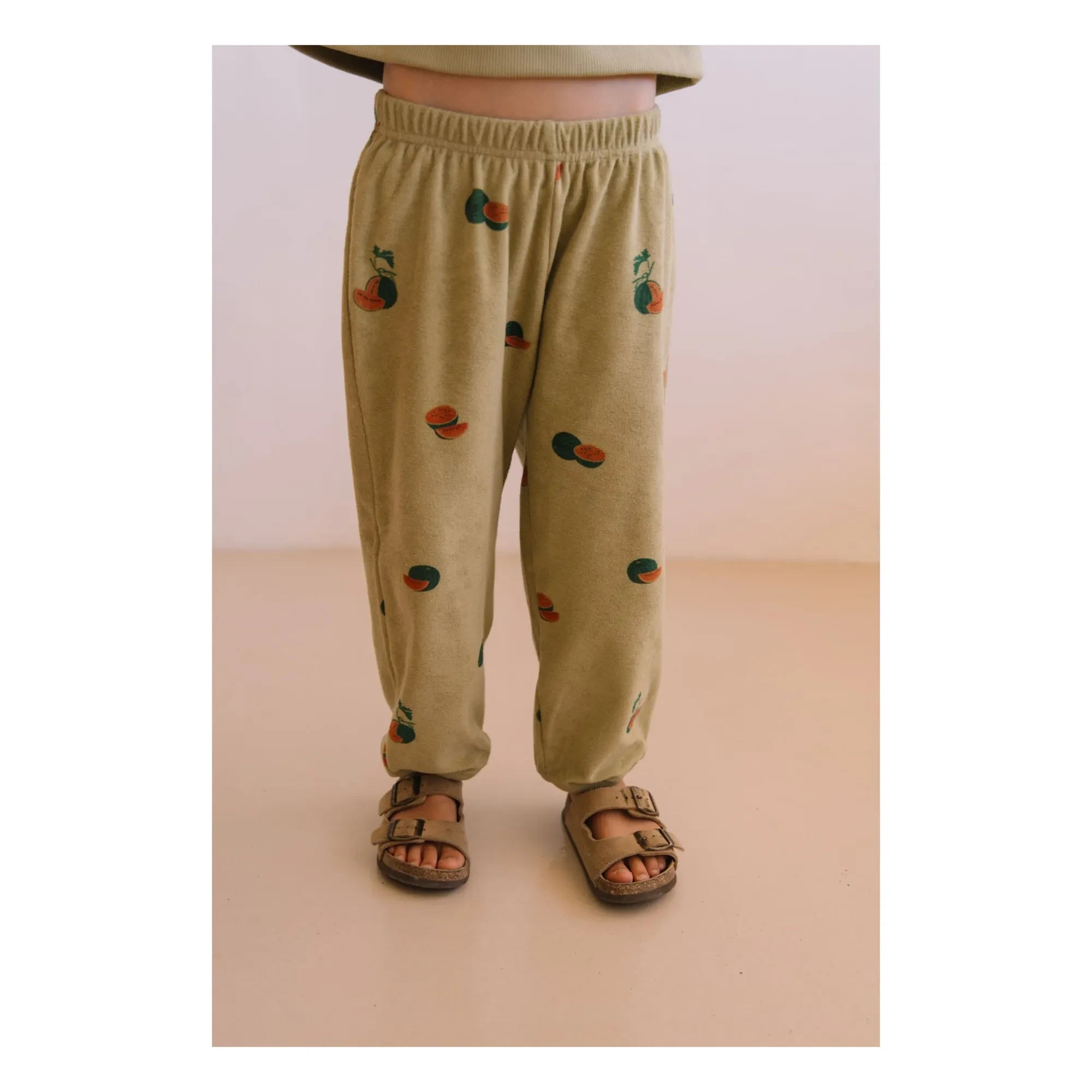 Studio Bohème - Porgy Watermelon Organic Cotton Towel Pants | Khaki