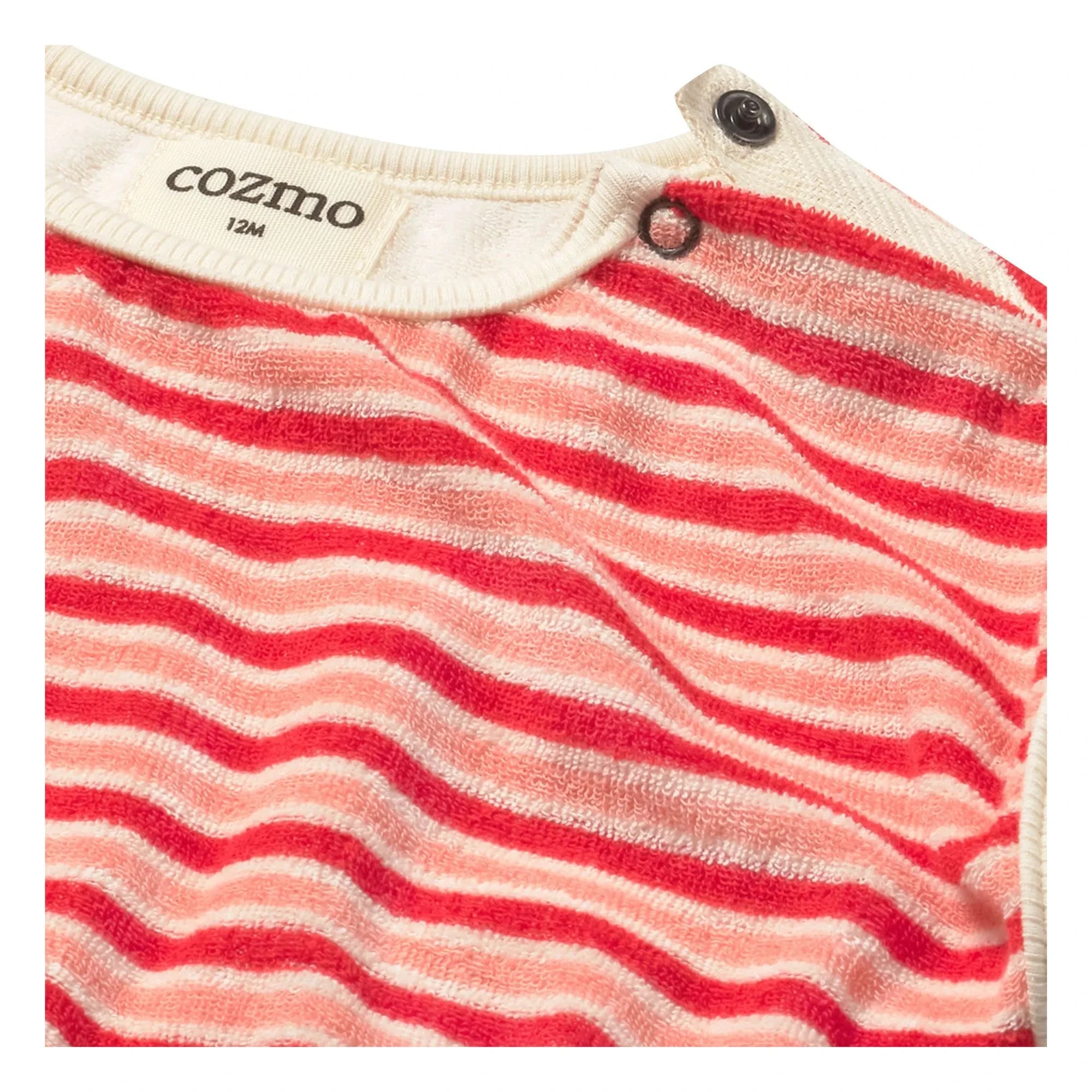 Cozmo - Gianna Striped Towel Fabric Bodysuit | Red
