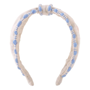 Gingersnaps - Delta Linen embroidered headband | White