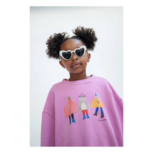 Repose AMS - Oversized Cozydrop Oiseaux Organic Cotton Sweatshirt | Pink