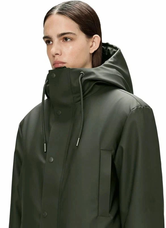 Rains - Long Parka Coat Nome W3T3 | Dark Green