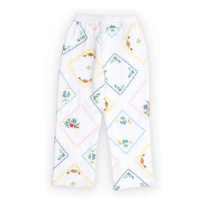 the new society - Jacinthe Fleuri Embroidered Trousers | White