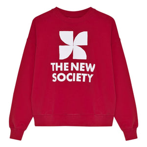 the new society - TNS Logo Cotton Sweatshirt | Red
