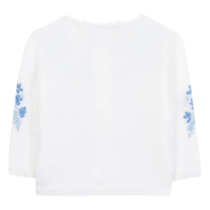 Tartine et Chocolat - Embroidered Flower Cardigan | Royal Blue