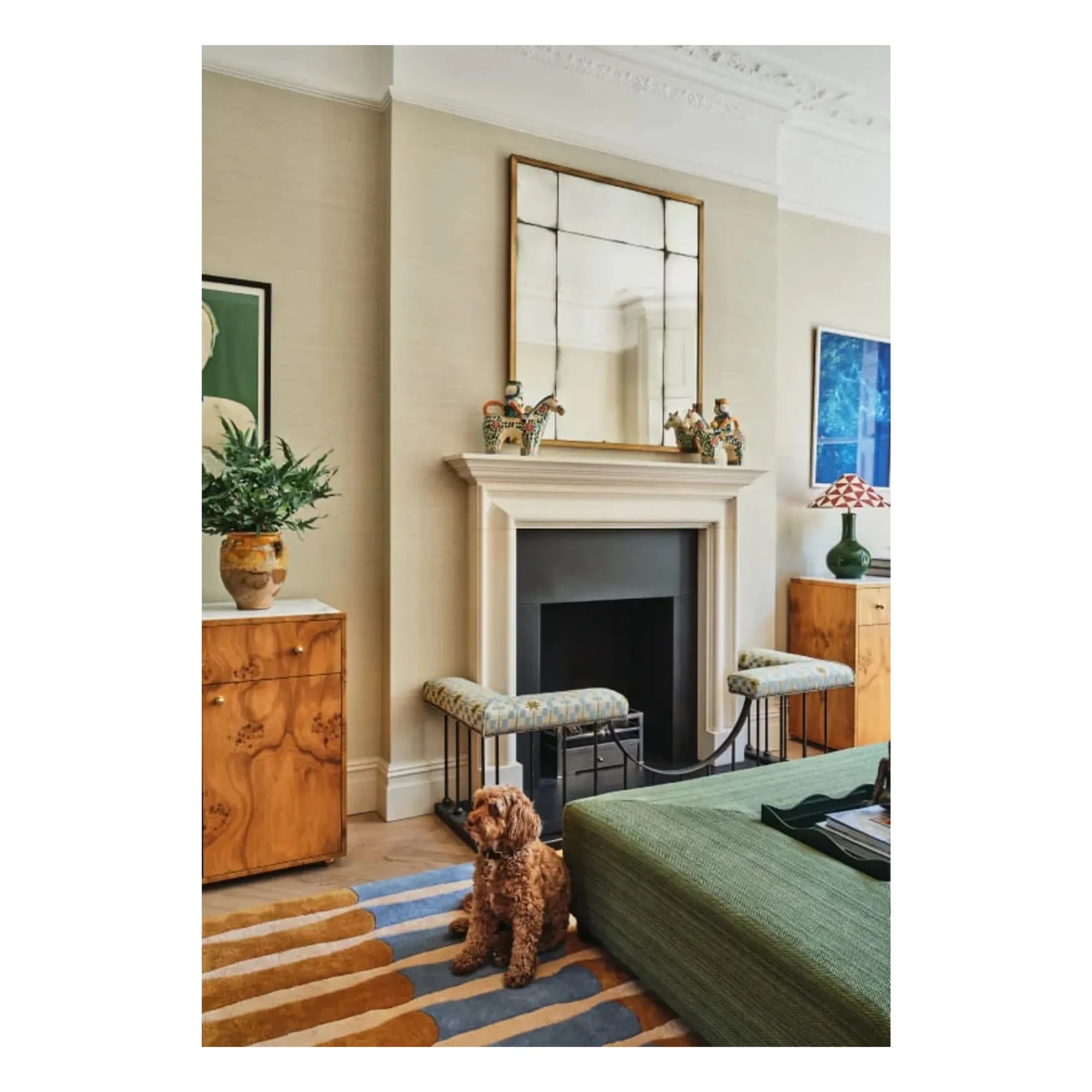 Layered - Bamboo Forest Wool Rug, Alice Crawley | Blue