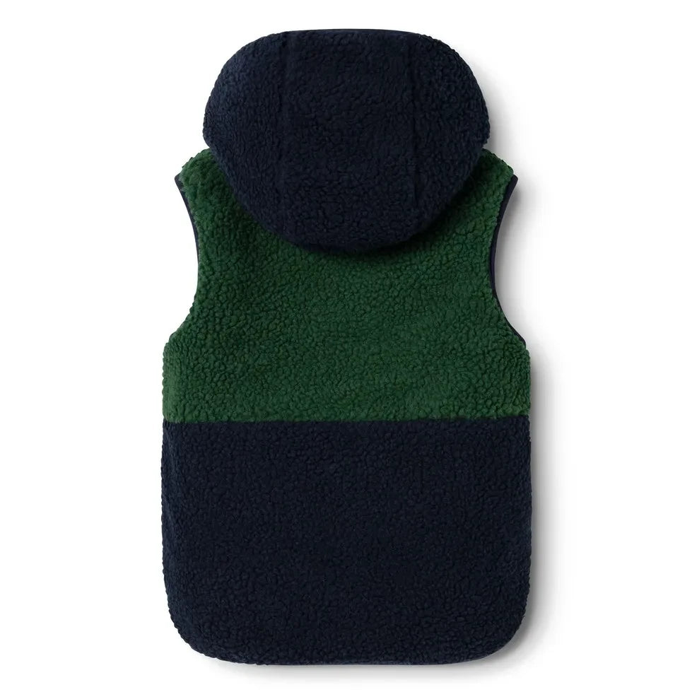 Liewood - Diana Sherpa-style Sleeveless Jacket, Made from Recycled Fibers | Midnight Blue
