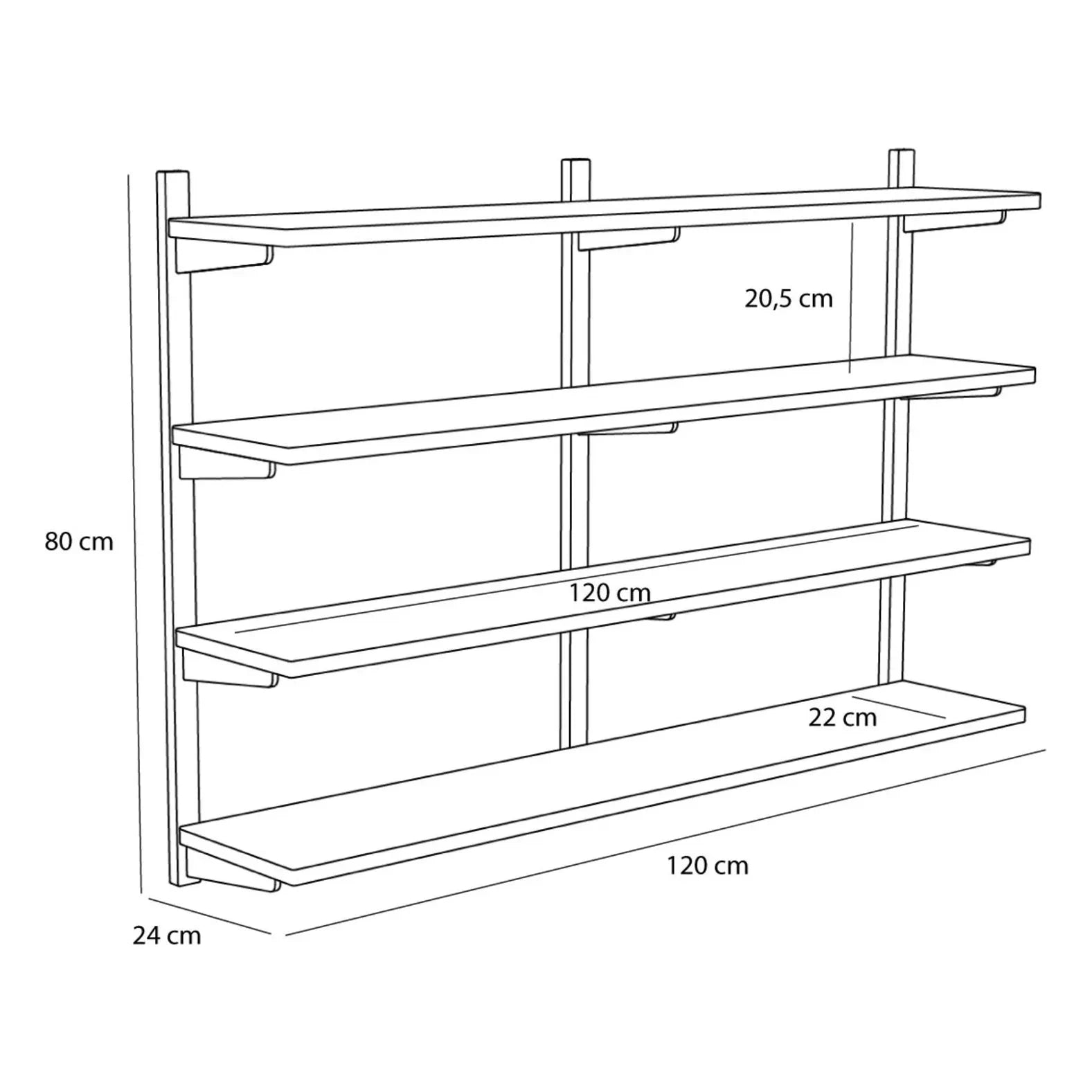 Hübsch - Long Oak Shelf