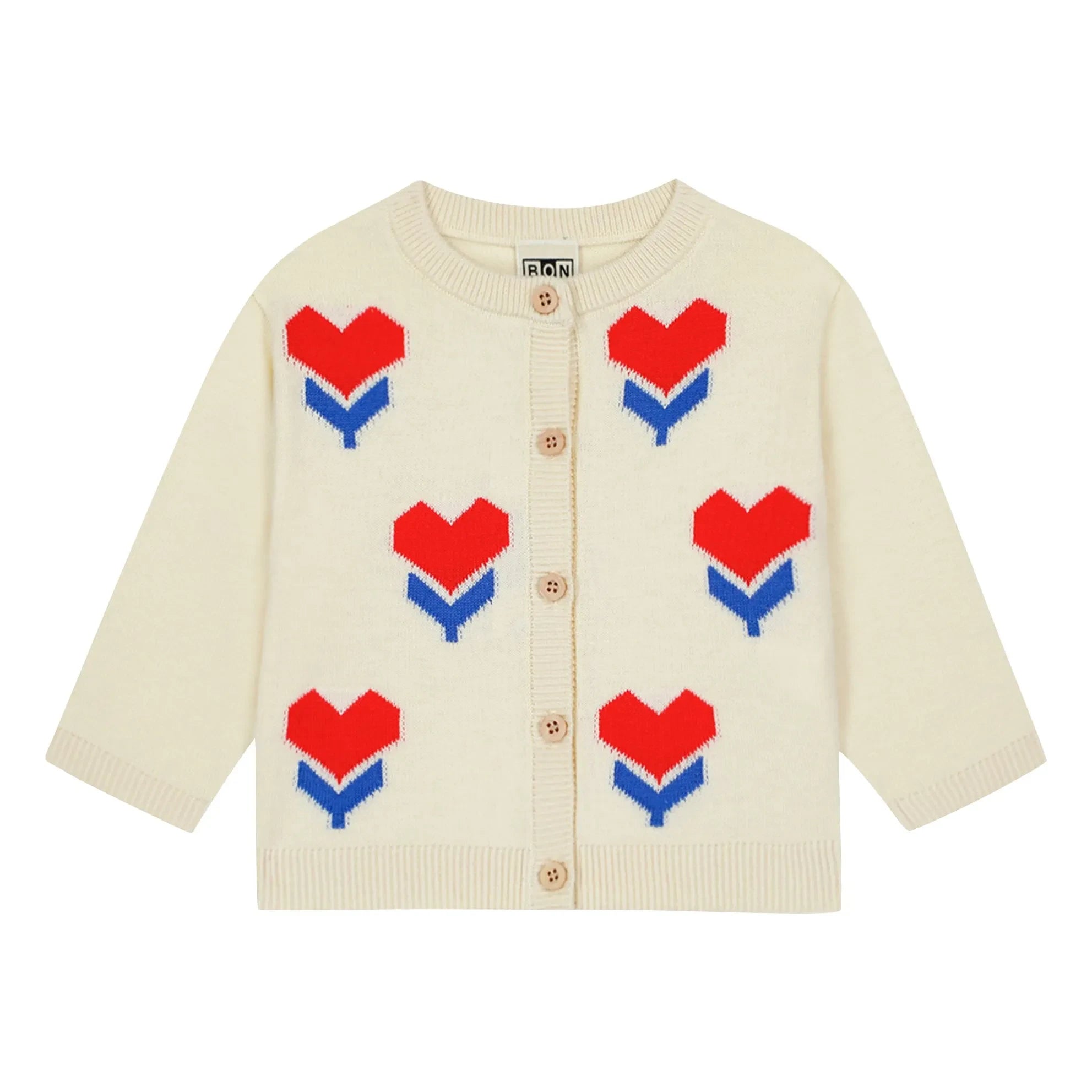 Bonton - Nina Cœurs Cardigan | Off-White
