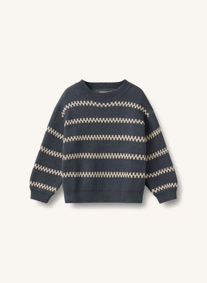 Wheat - Harlow Organic Cotton Jacquard Sweater | Ecru