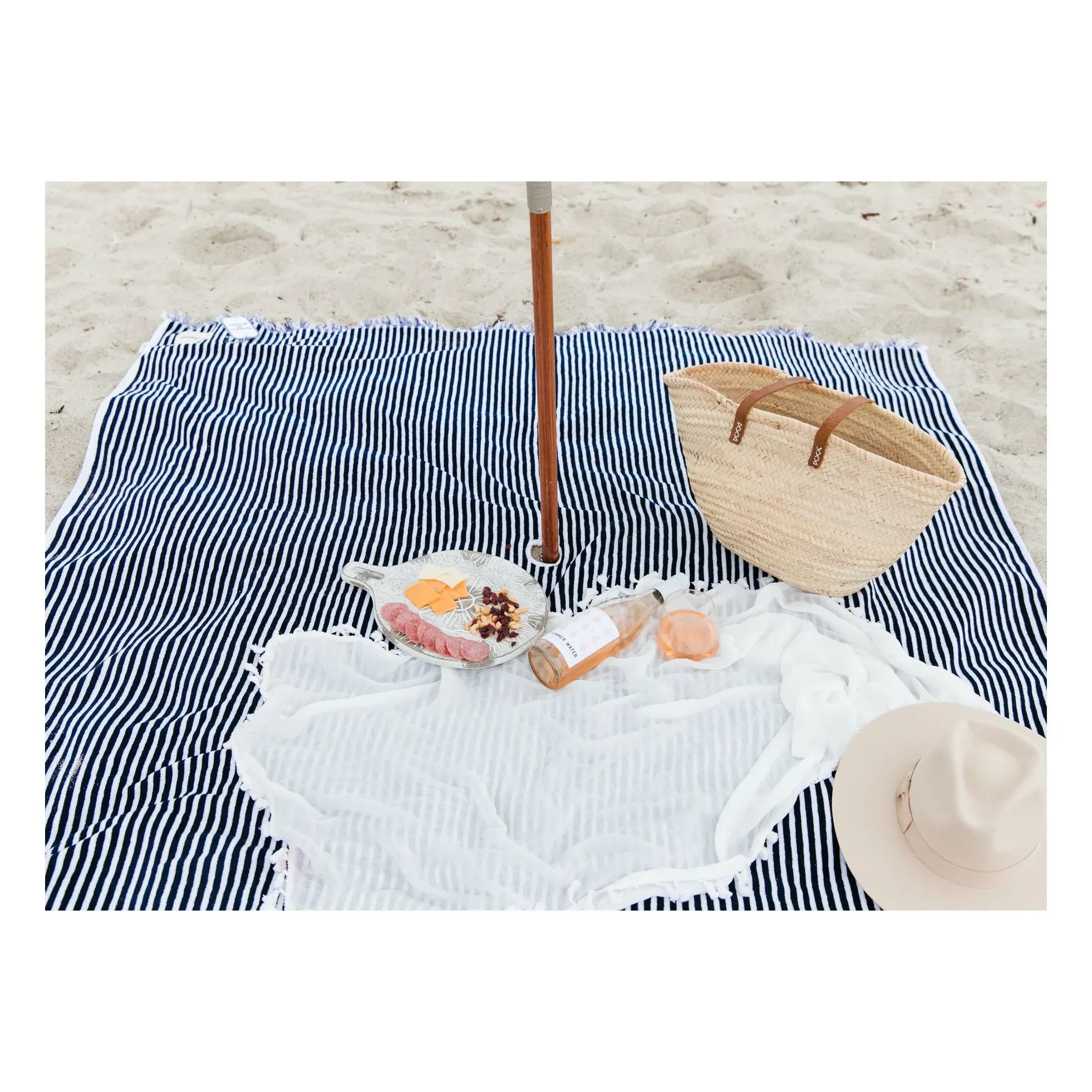 Business & Pleasure Co. - Navy Beach Umbrella Beach Towel