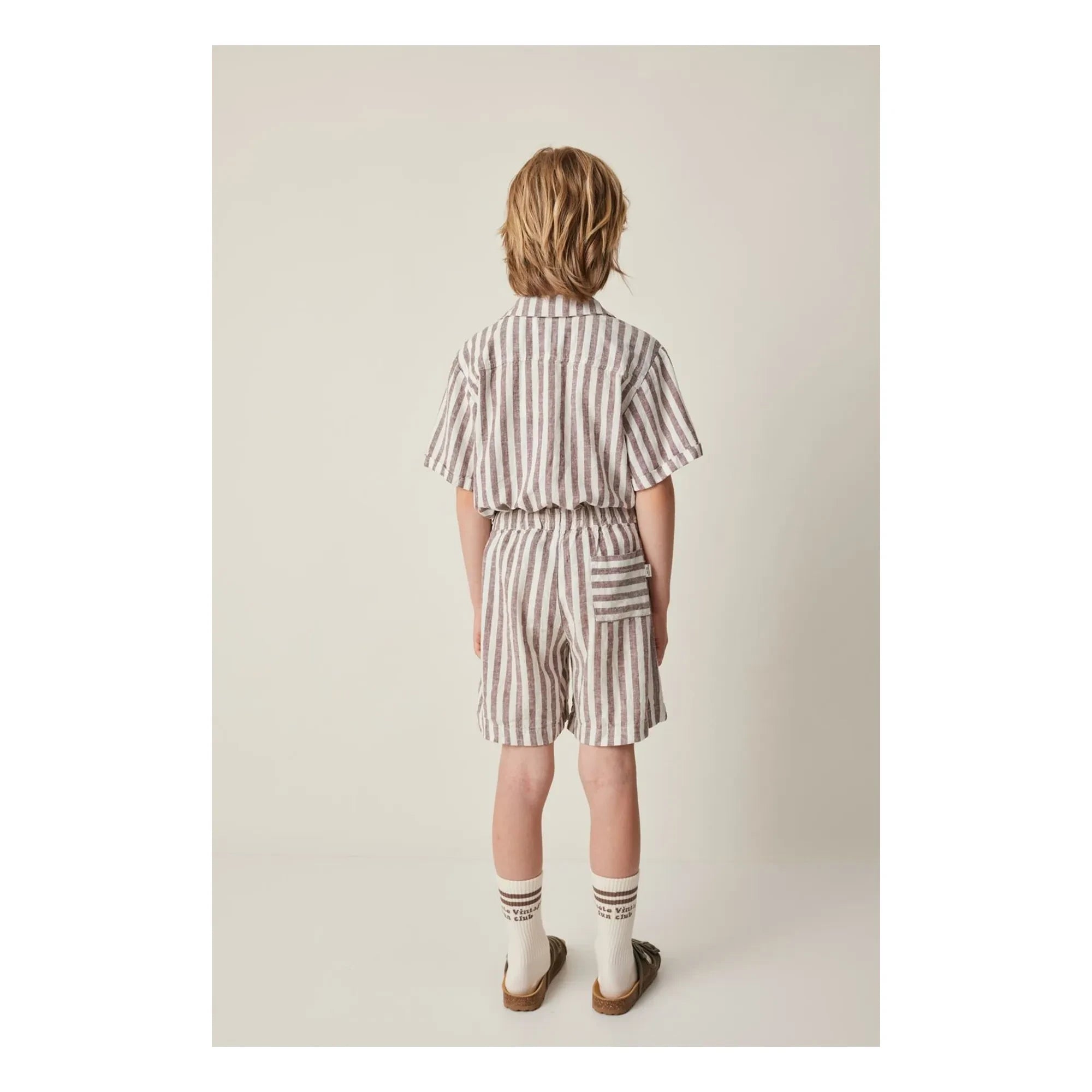 Tocoto Vintage - Linen Striped Shirt | Brown