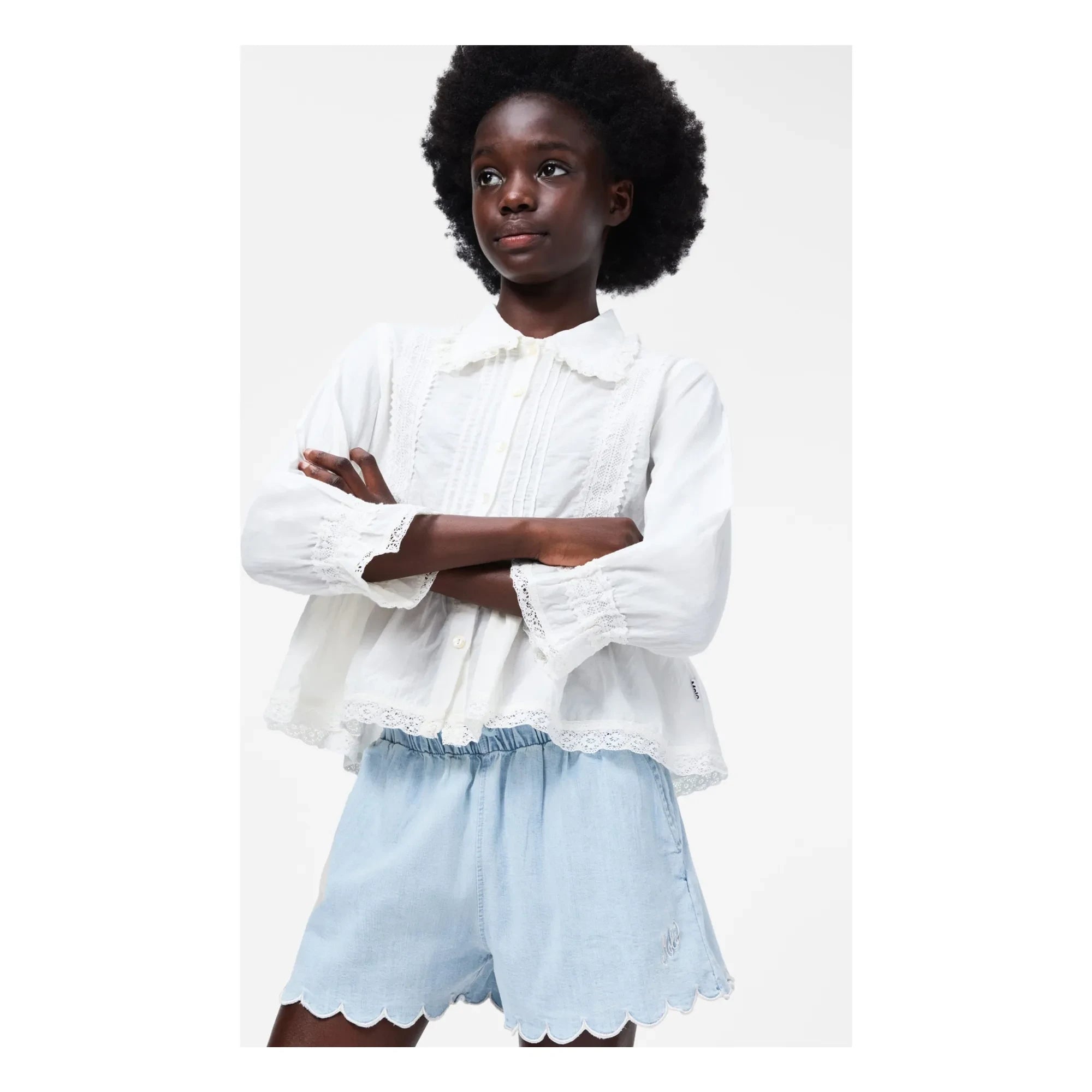 Molo - Denim Addie Organic Cotton Shorts | Light Blue