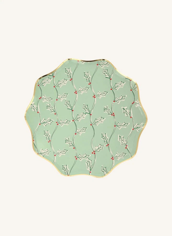 Meri Meri - Block Print designed large Christmas plates - set of 8