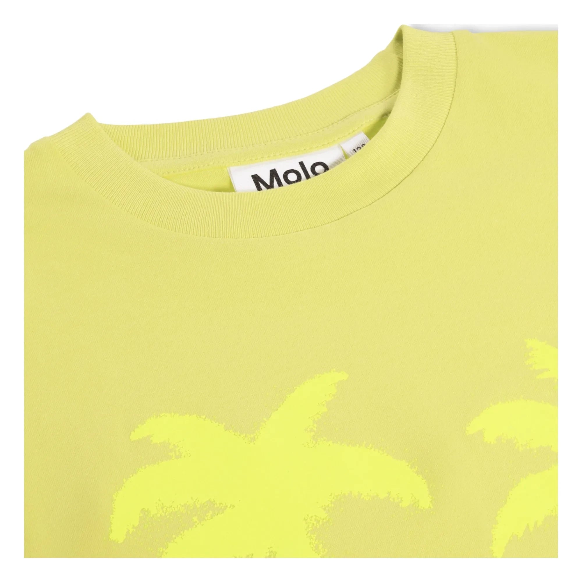 Molo - Riley Palm Smile Organic Cotton T-Shirt | Yellow