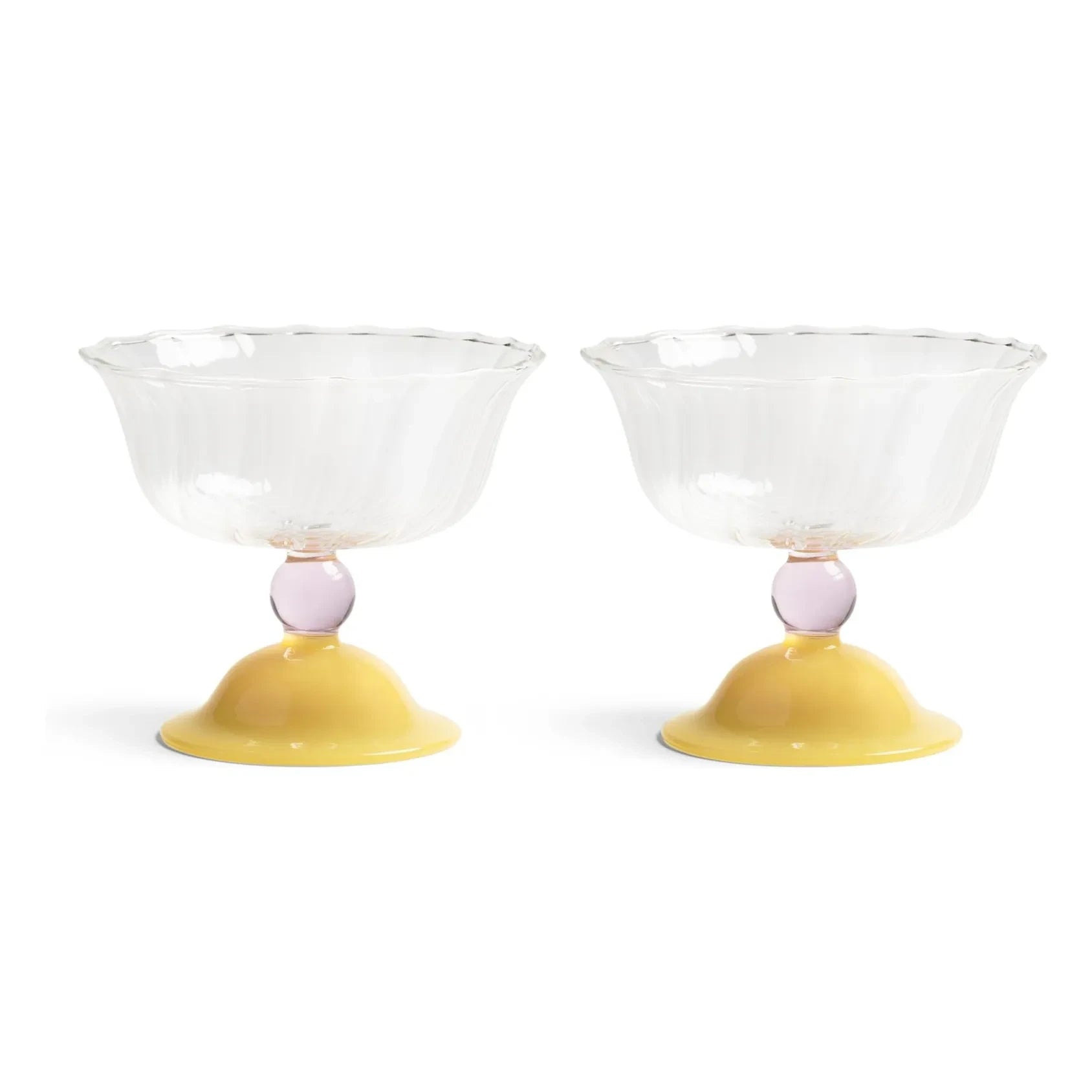 &Klevering - Tulip Glasses - Set of 2 | Yellow