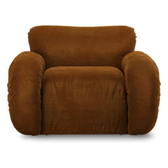 HKliving - Arc Velvet Lounge Chair | Caramel