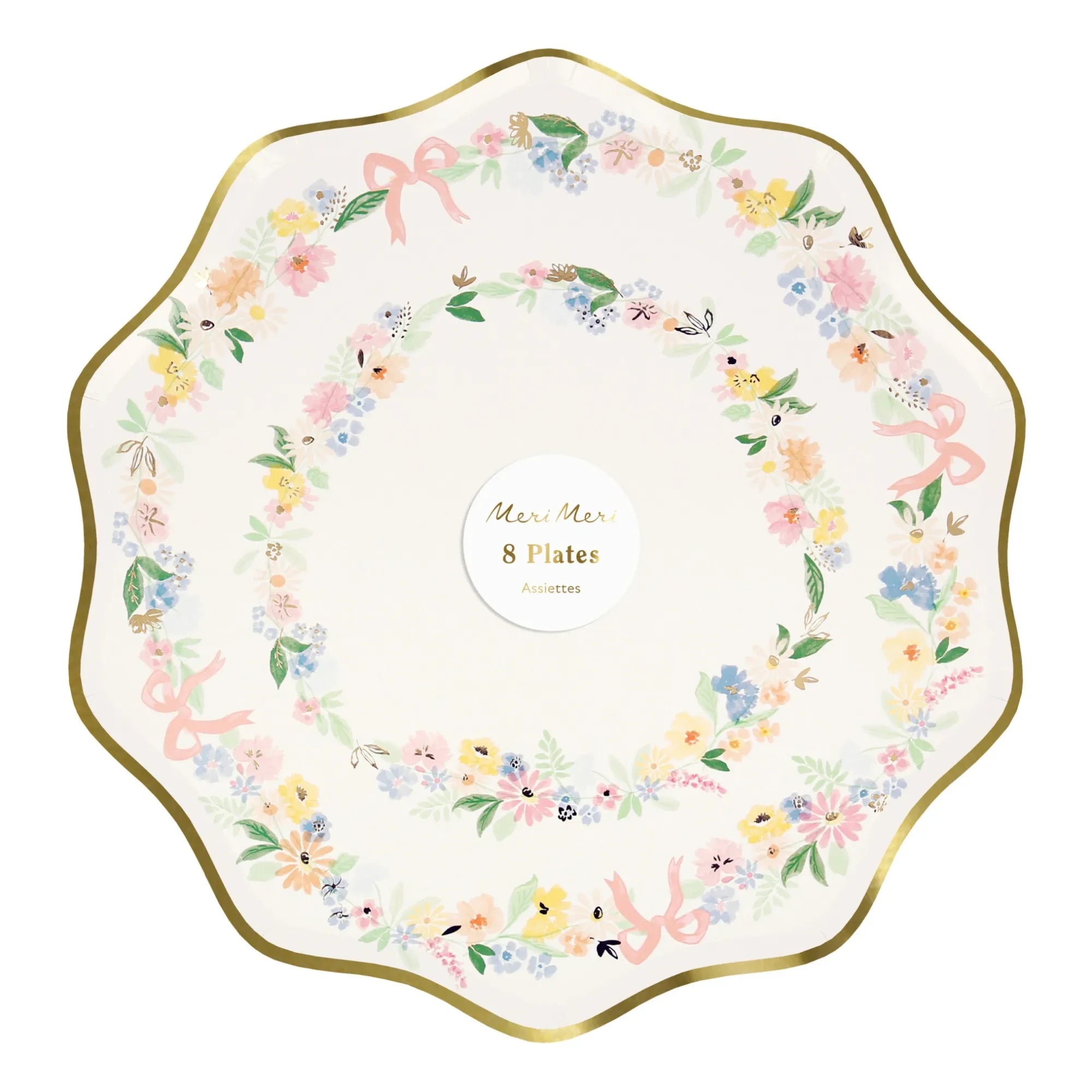 Meri Meri - Pastel Spring Floral Plates - Set of 8