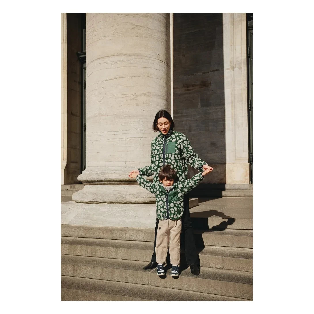 Liewood - Nelson Leopard Print Sherpa-Style Jacket Made from Recycled Fibers | Green