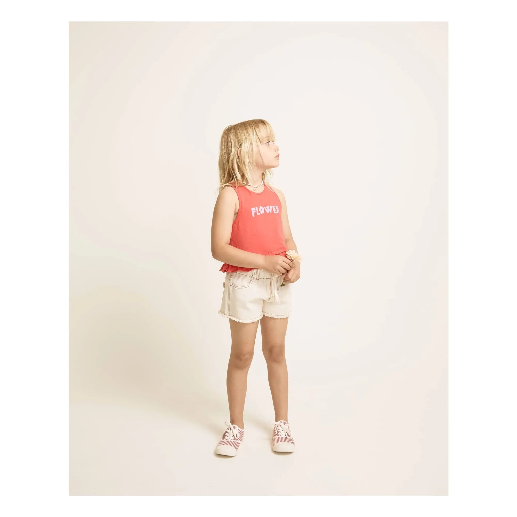 Búho - Floral Ruffled Top Organic Cotton | Red