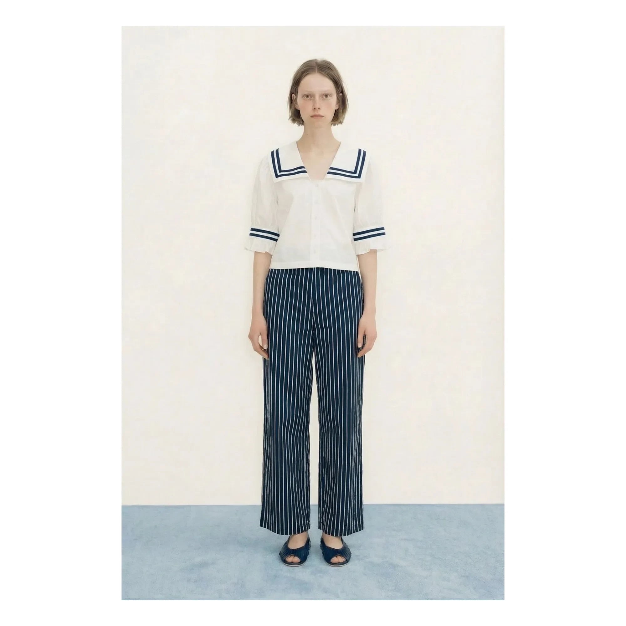 The Tiny Big Sister - Linen and Cotton Ruffled Blouse | Off White