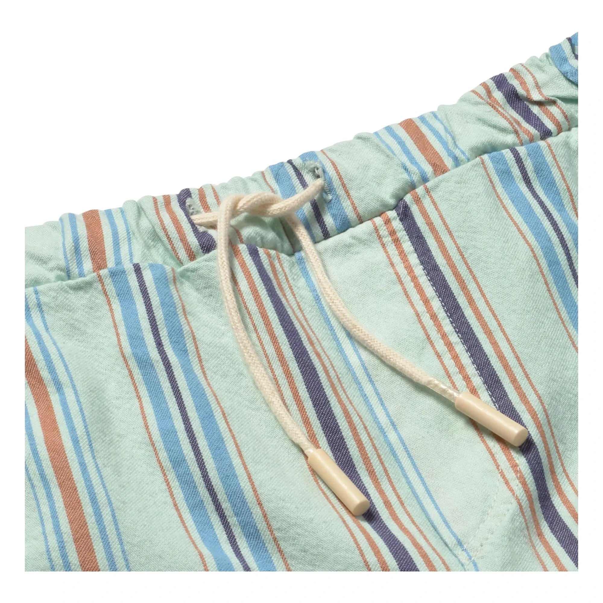 Cozmo - Zion Striped Organic Cotton Bermuda Shorts | Aqua