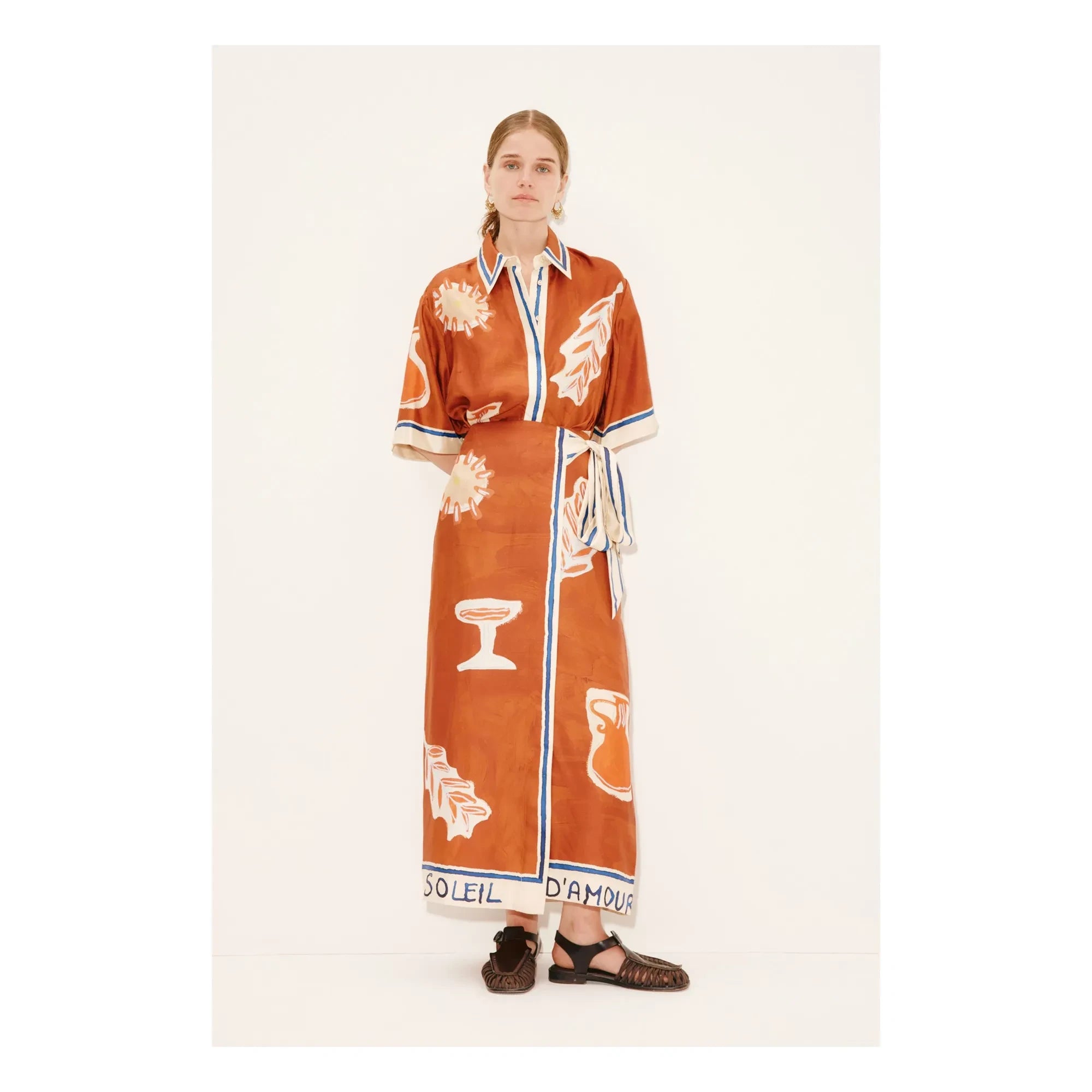 Alémais - Soleil D'Amour silk dress | Terracotta