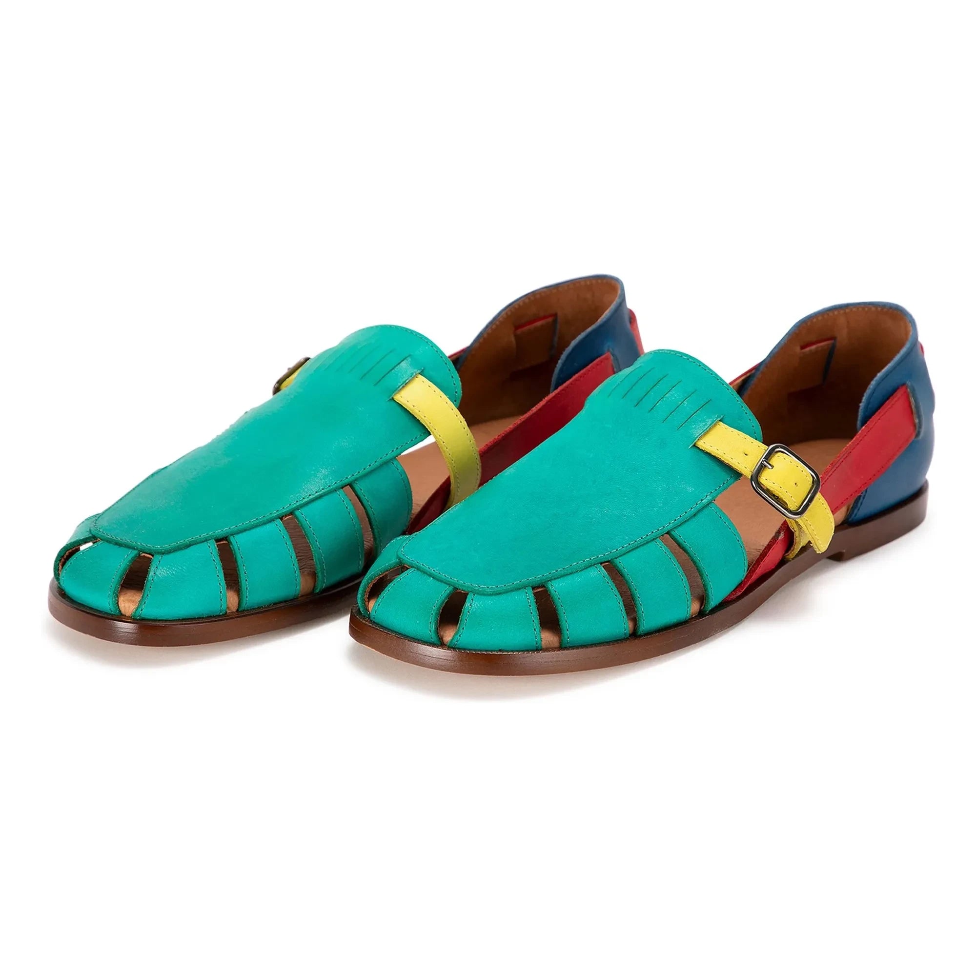 Bobo Choses - Color Block Leather Sandals | Green