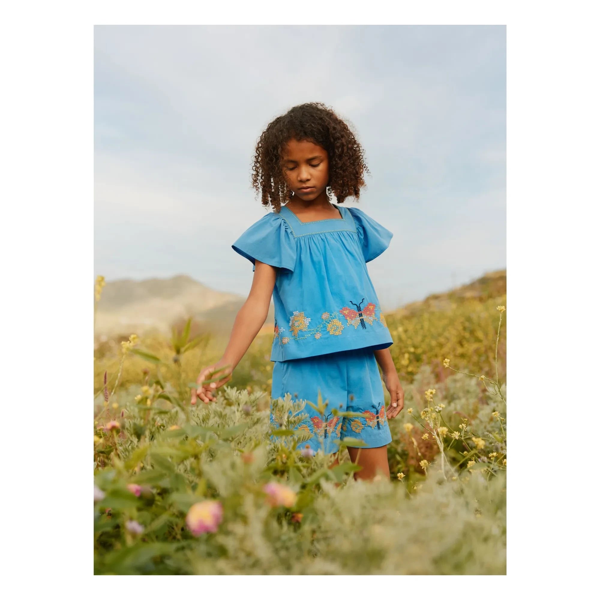 Molo - Ally Butterflies Organic Cotton Shorts | Blue