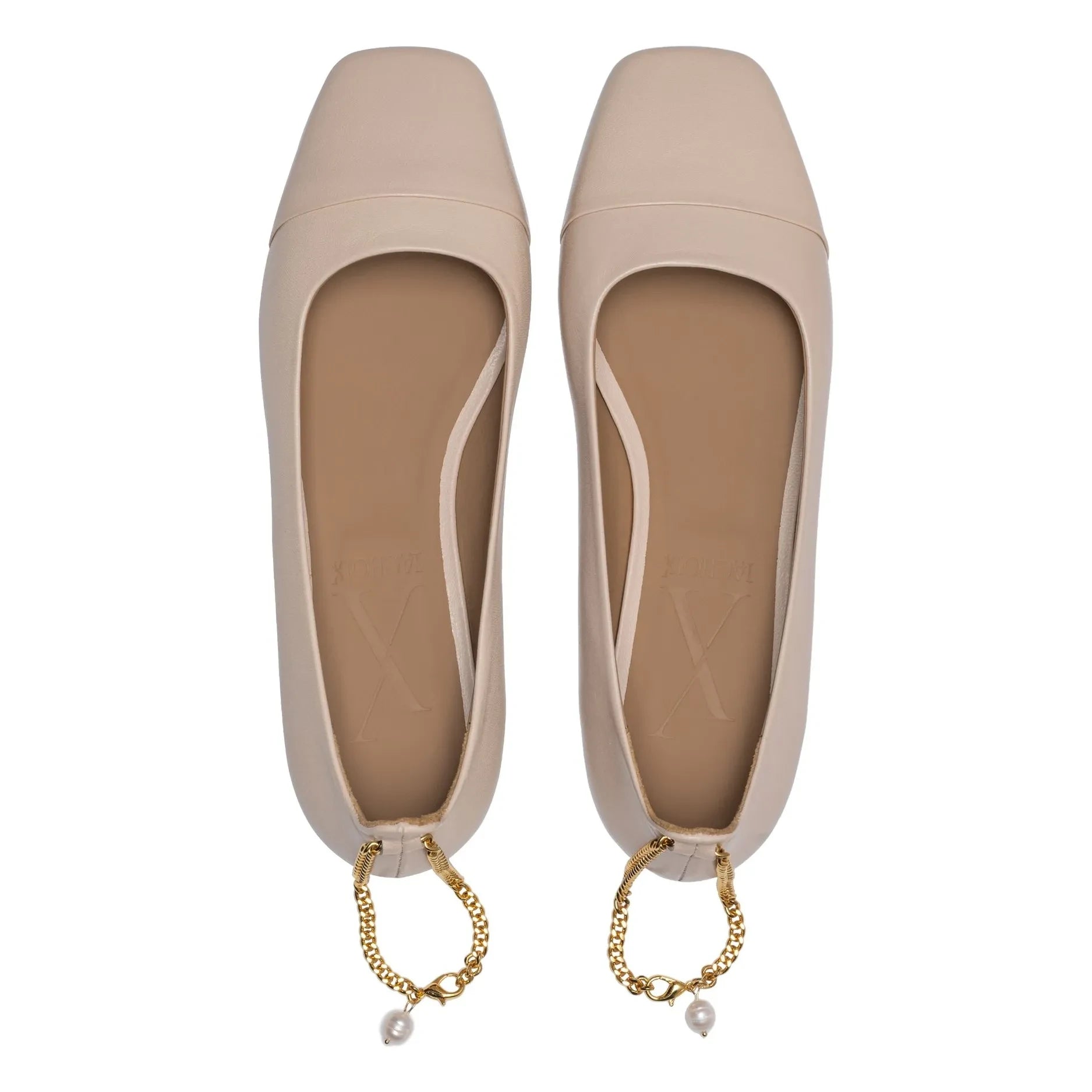 Lachoix - Nude Leather Ballerinas