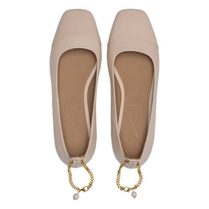 Lachoix - Nude Leather Ballerinas