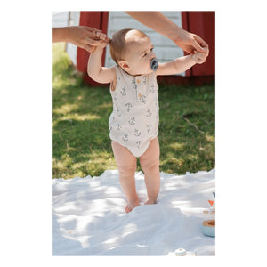 Petit Lem - Dungarees with Ruffles Organic Cotton | Beige
