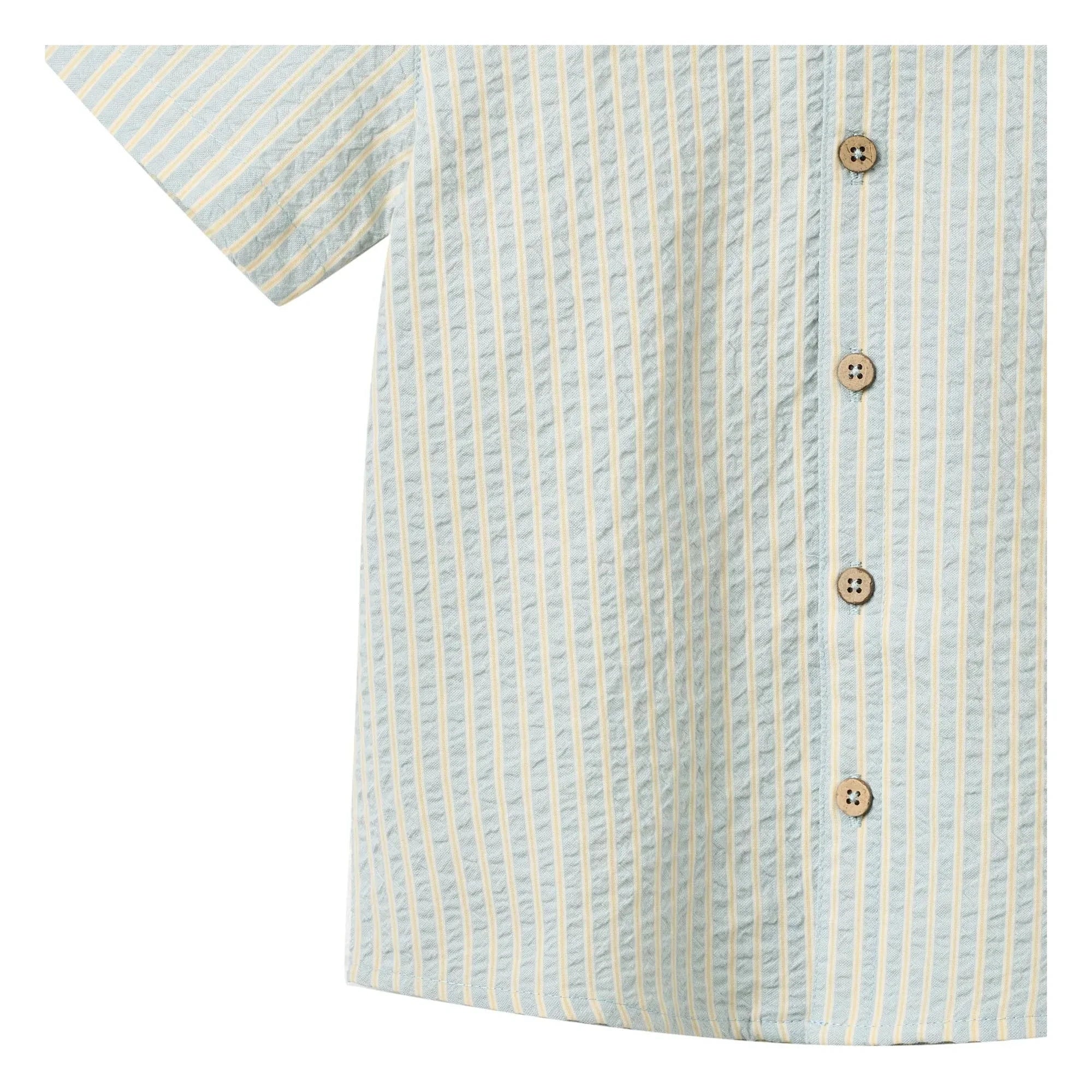 Wheat - Anker Striped Organic Cotton Shirt | Light Blue
