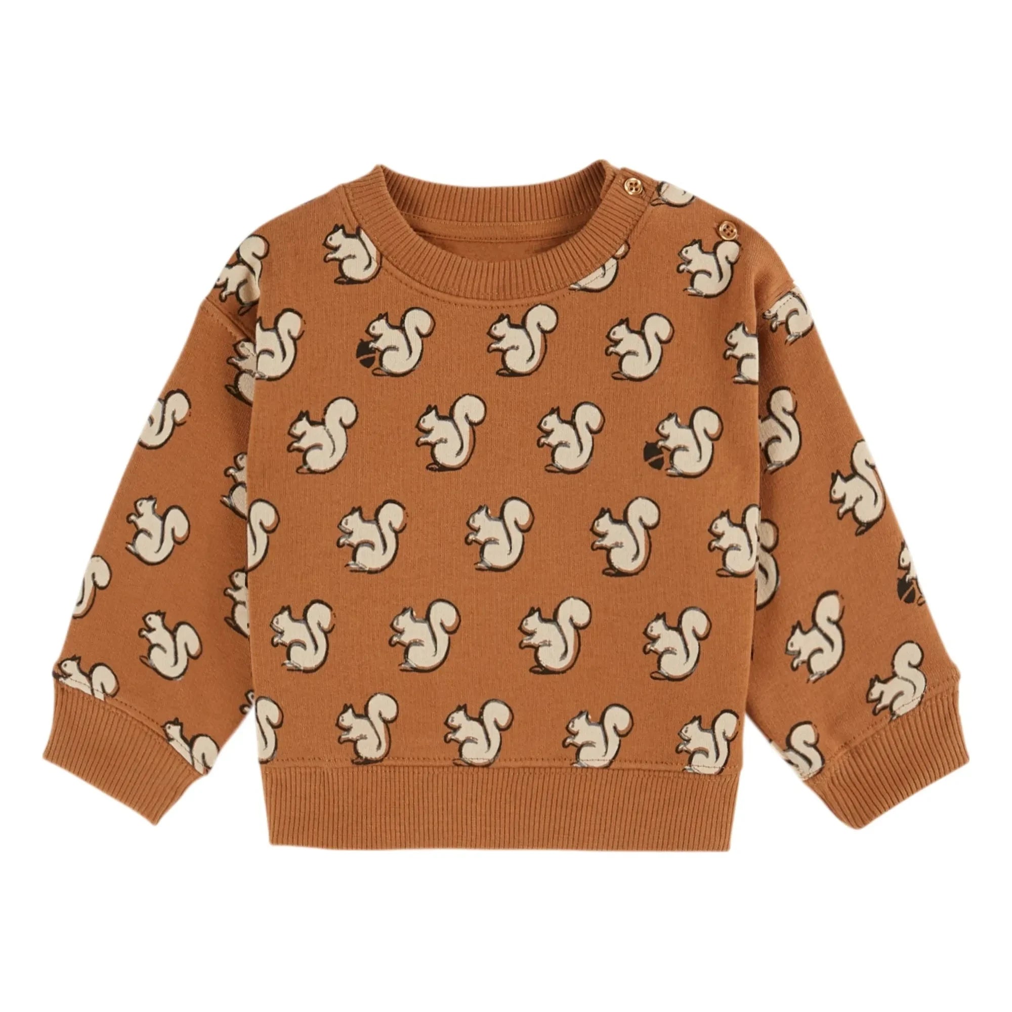 Emile et Ida - Squirrels Organic Cotton Sweatshirt | Caramel
