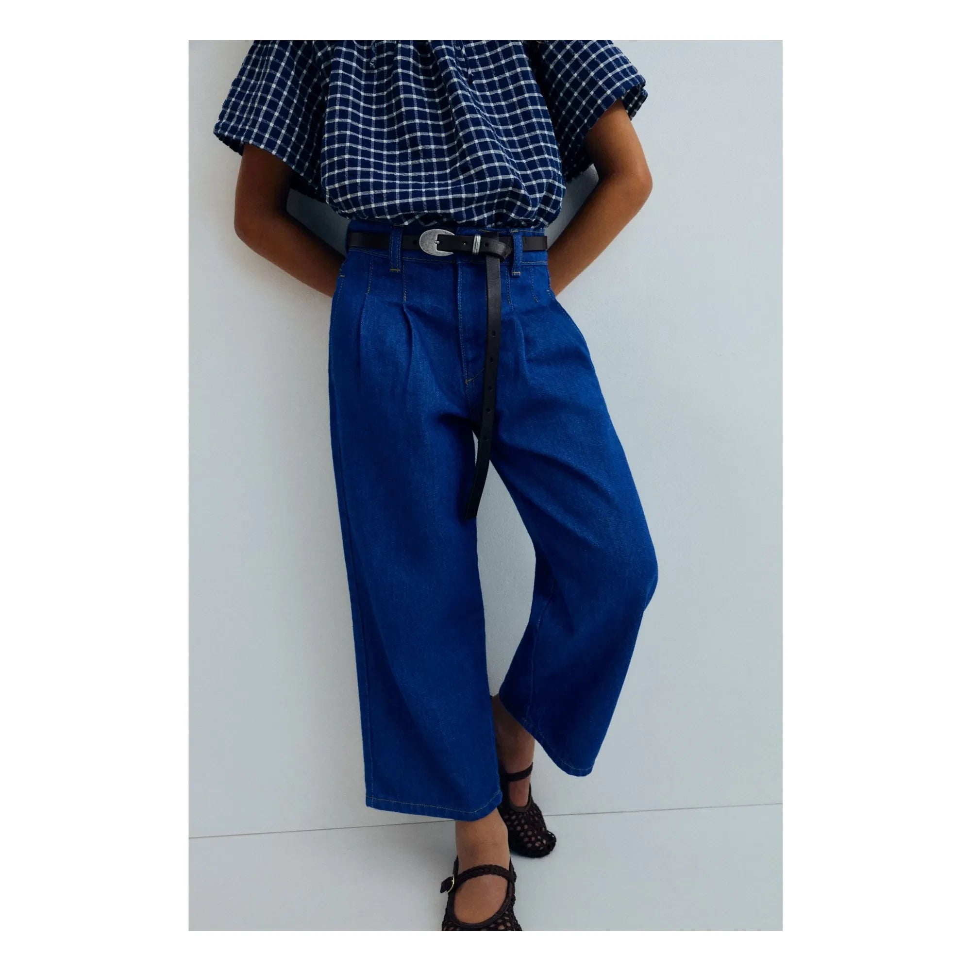 the new society - Blouse Jasmine Checkered | Dark Blue