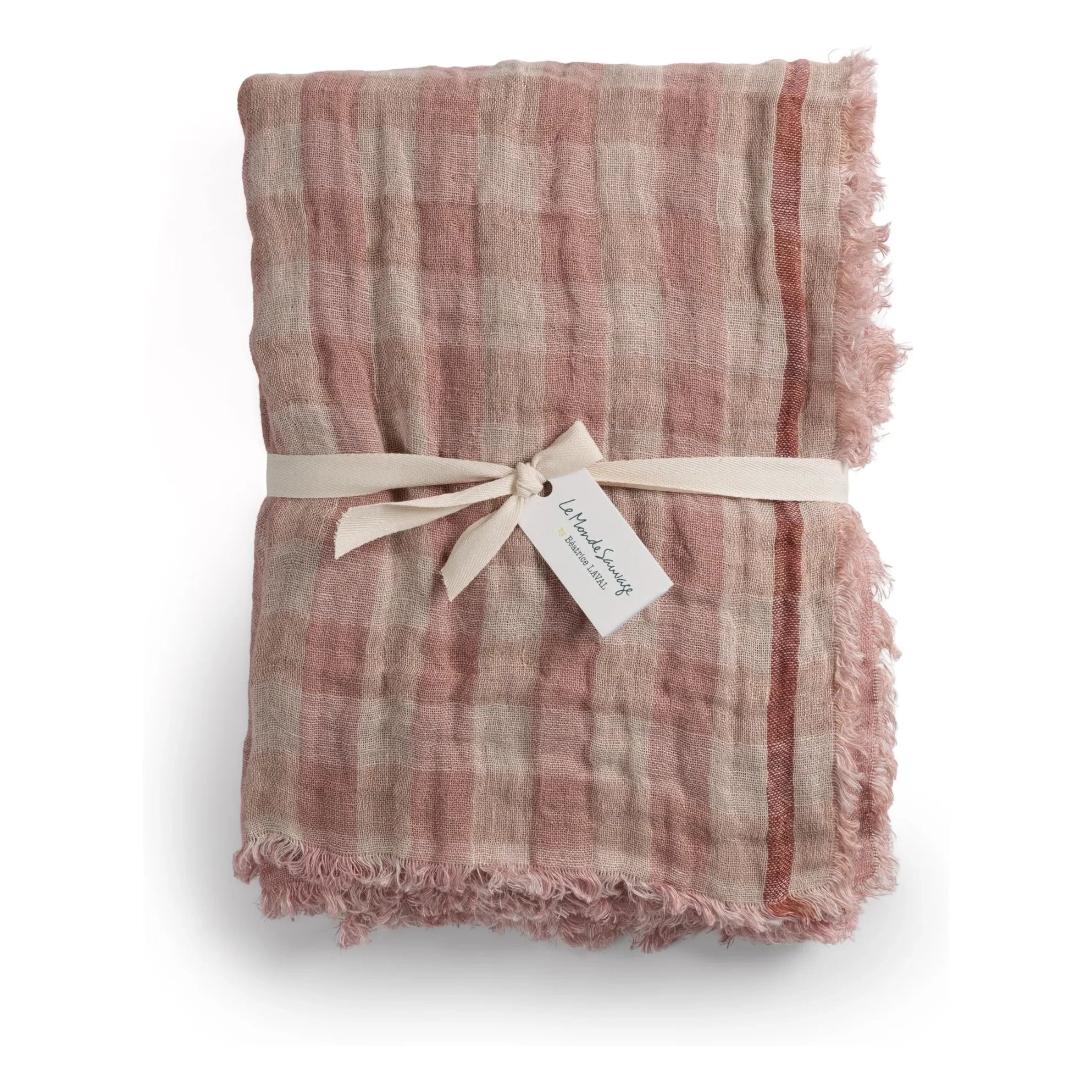 Le Monde Sauvage - Clyde Linen Blanket | Pink