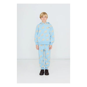 Tinycottons - Organic Cotton Dog Print Hooded Sweatshirt | Light Blue