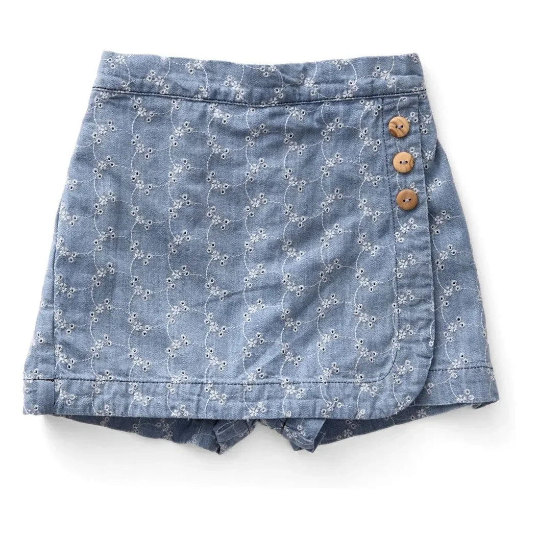 Soor Ploom - Olive Colored Denim Mini Skirt | Blue