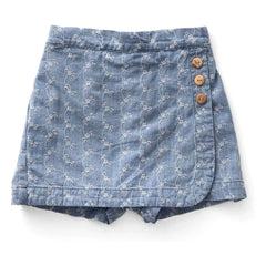 Soor Ploom - Olive Colored Denim Mini Skirt | Blue