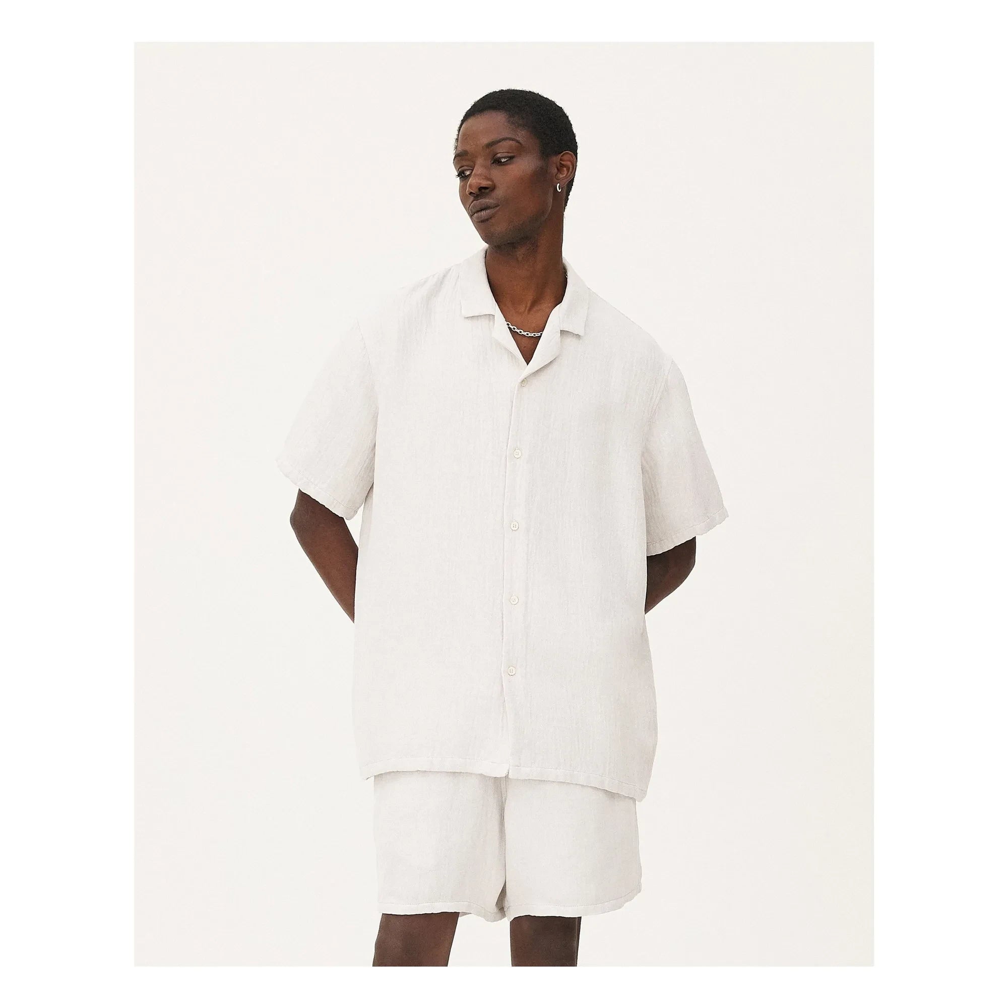Noyoco - Orleans Linen Shirt | Light Gray