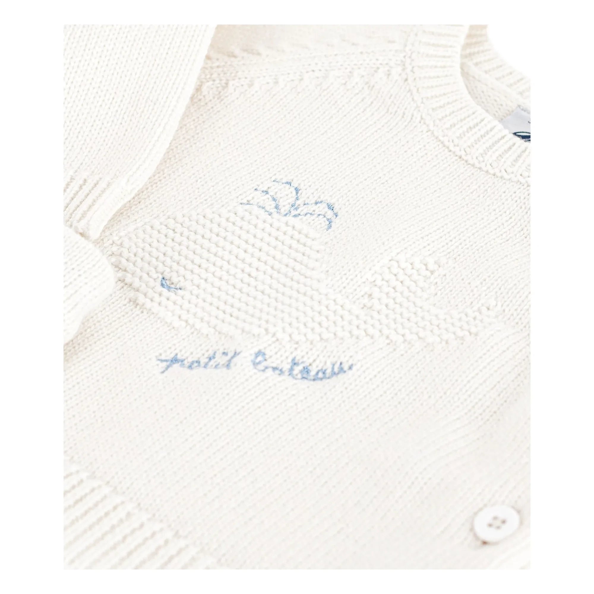 Petit Bateau - Whale Wool Sweater and Pants Set | White