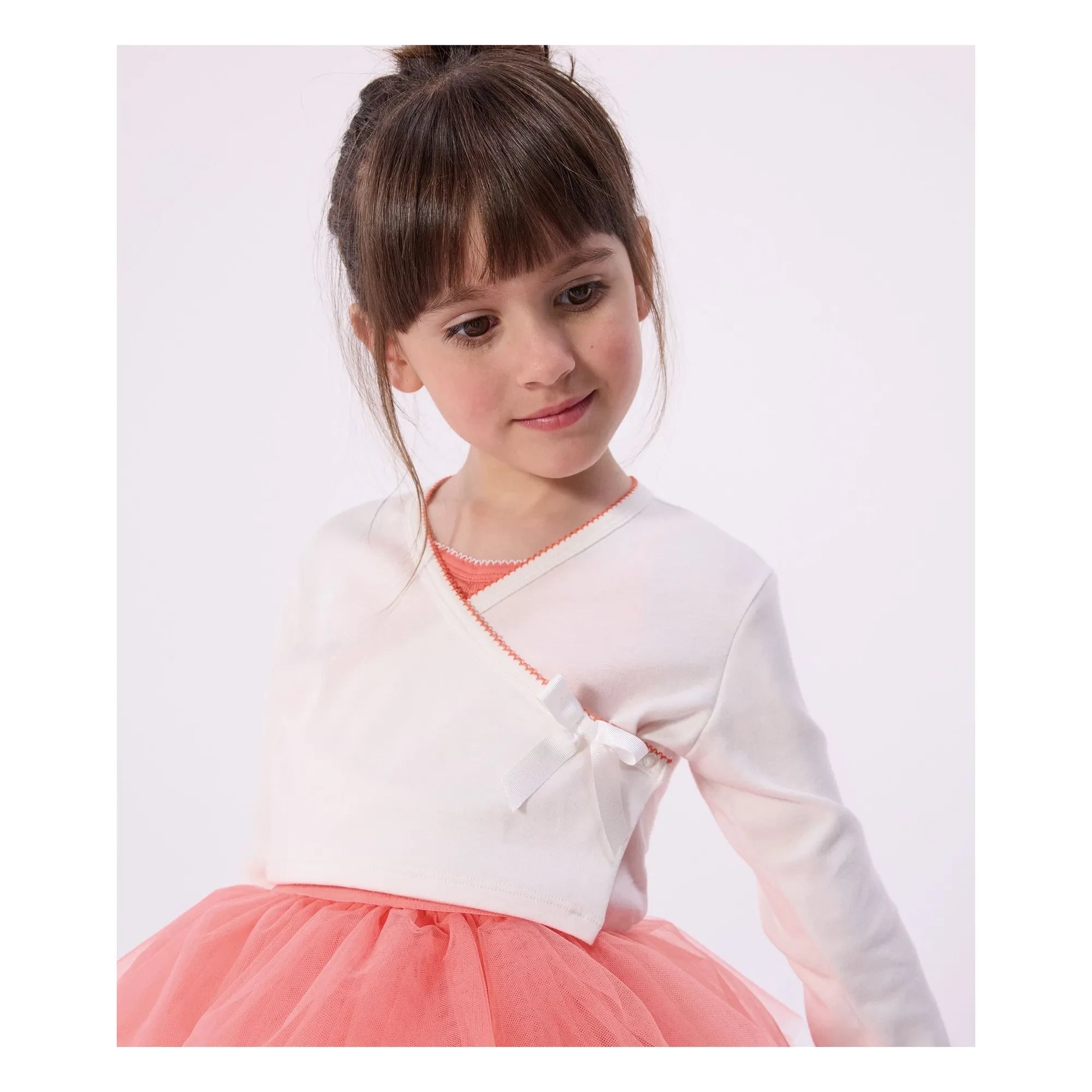 Petit Bateau - Plain Cache Coeur Vest | White