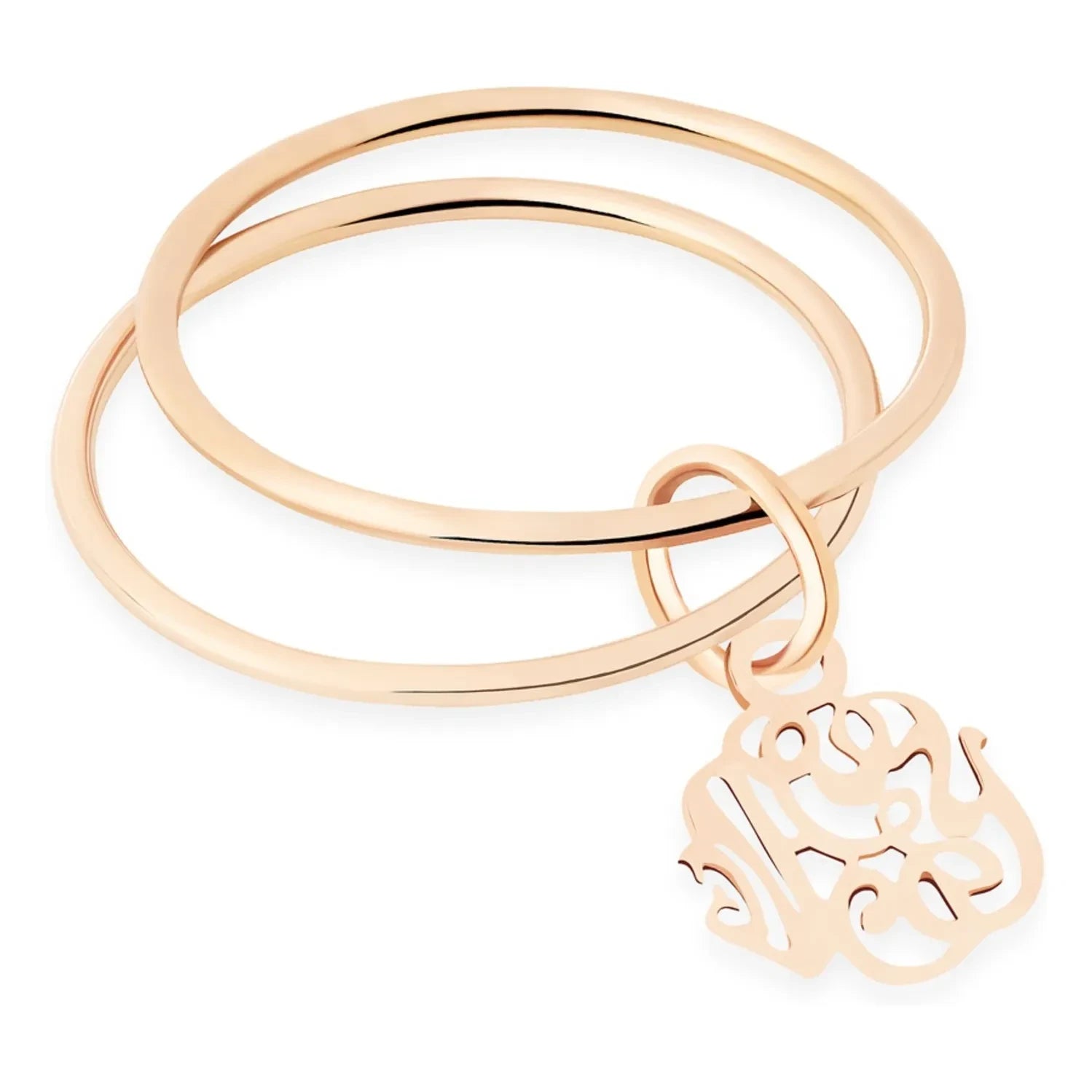 Ginette NY - Monogram Double Circle Ring | Rose Gold