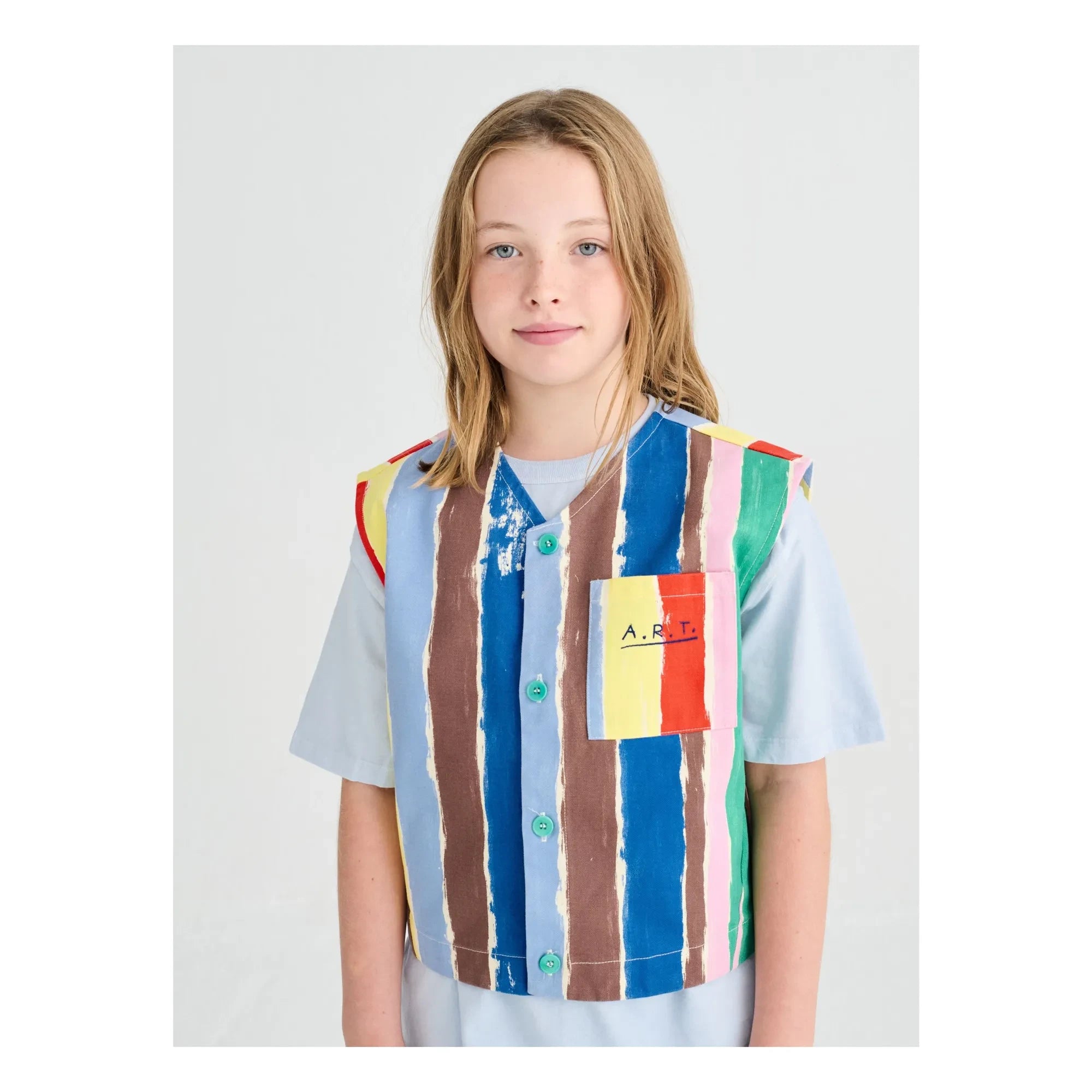True Artist - Striped Sleeveless Vest | Blue